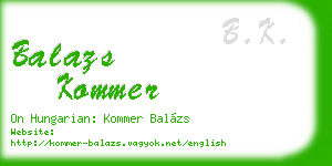 balazs kommer business card